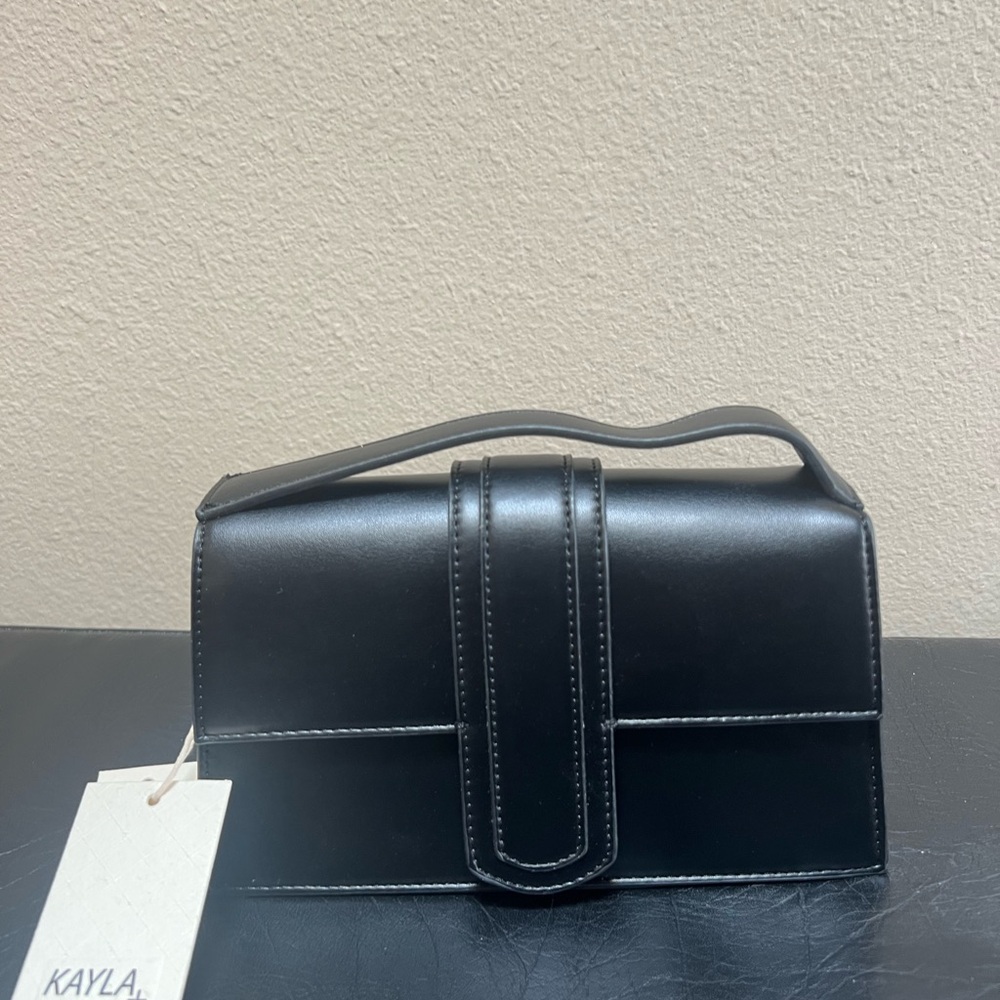 Kayla+Ava Black Vegan Leather Handbag